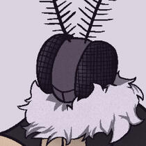 an icon of a purple moth with white fur